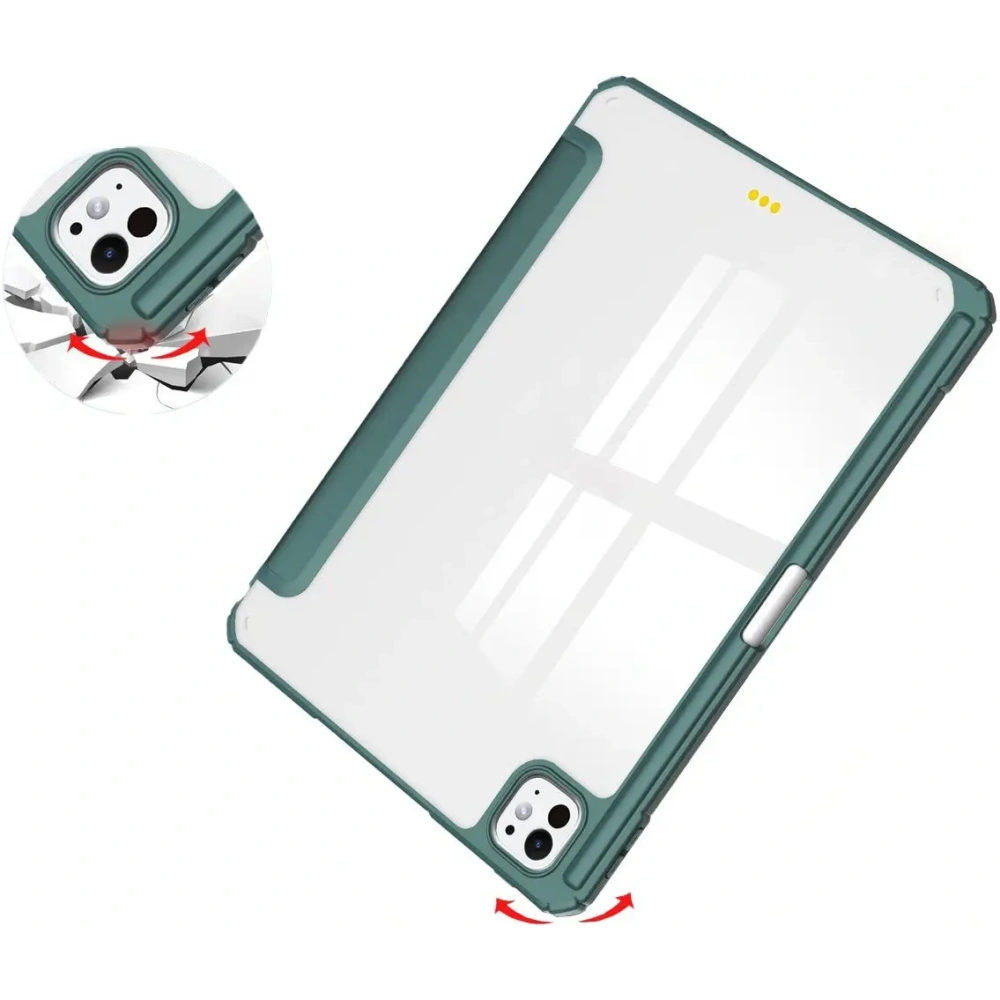 Etui Bizon Case Tab Clear Matt do iPad Pro 13" 7 gen. 2024 ciemnozielone