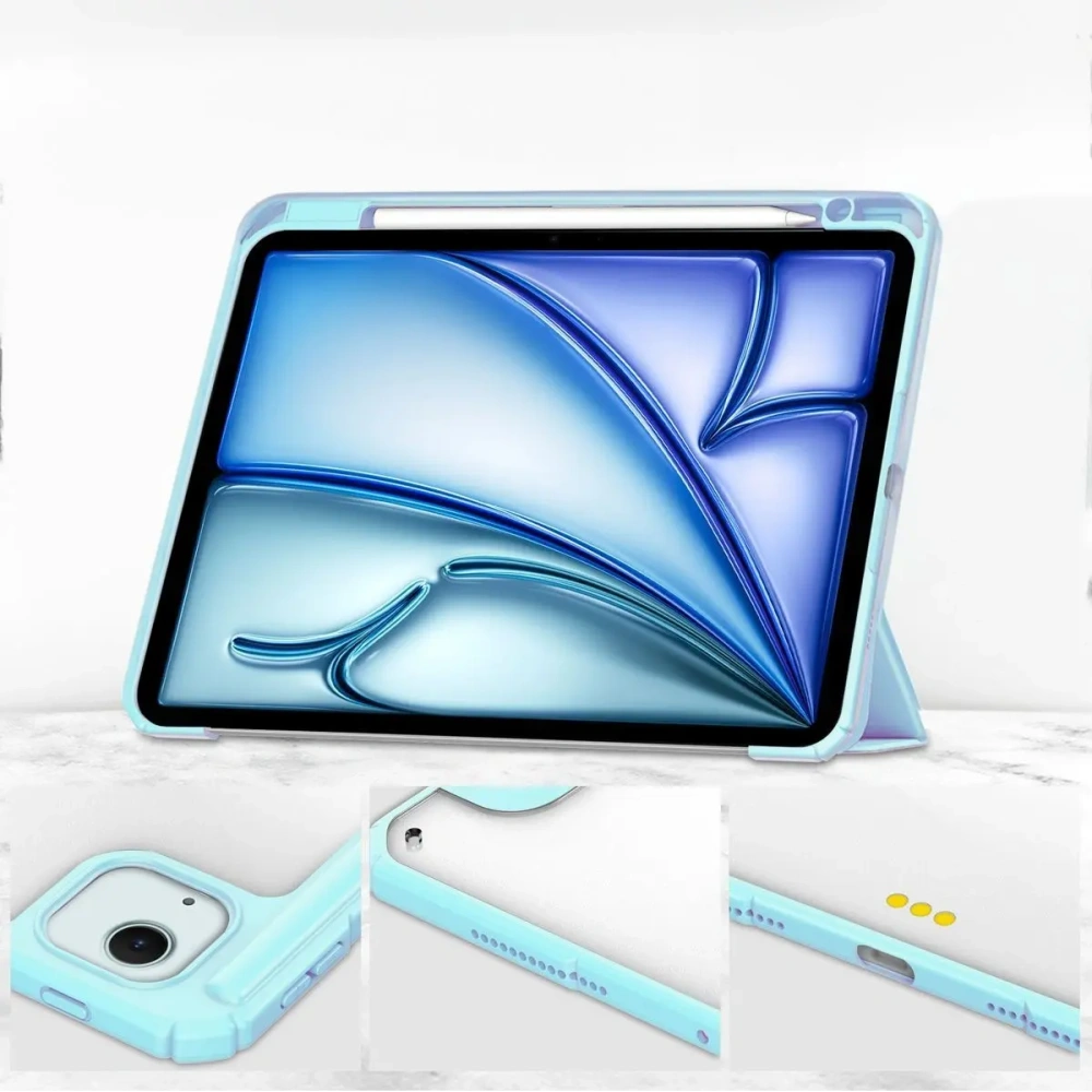 Etui Bizon Case Tab Clear Matt do iPad Air 13" 2024 błękitne