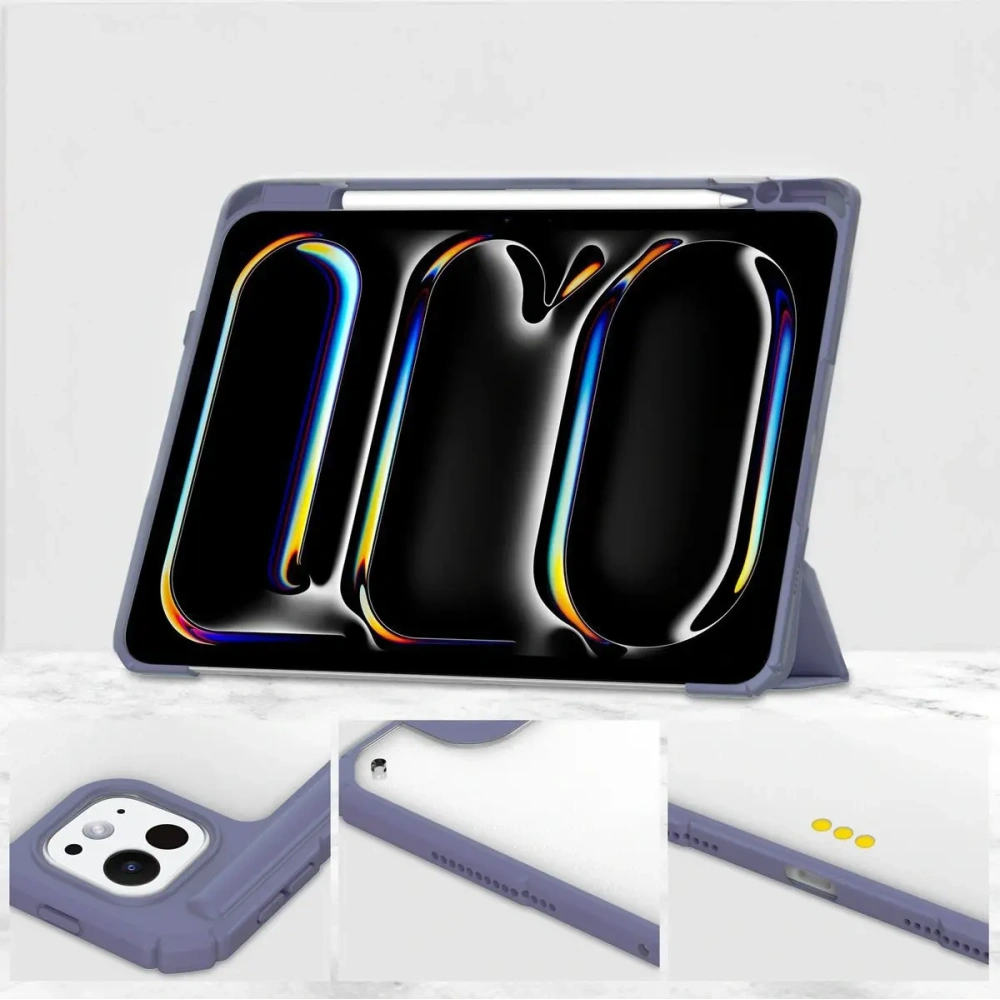 Etui Bizon Case Tab Clear Matt do iPad Pro 13" 7 gen. 2024 lawendowe