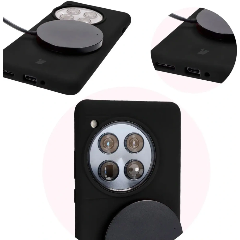 Silikonowe etui Bizon Soft Case do OnePlus 12 czarne