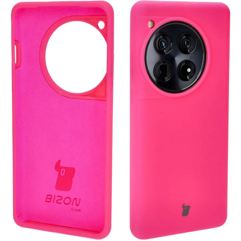 Silikonowe etui Bizon Soft Case do OnePlus 12 neonowo-różowe