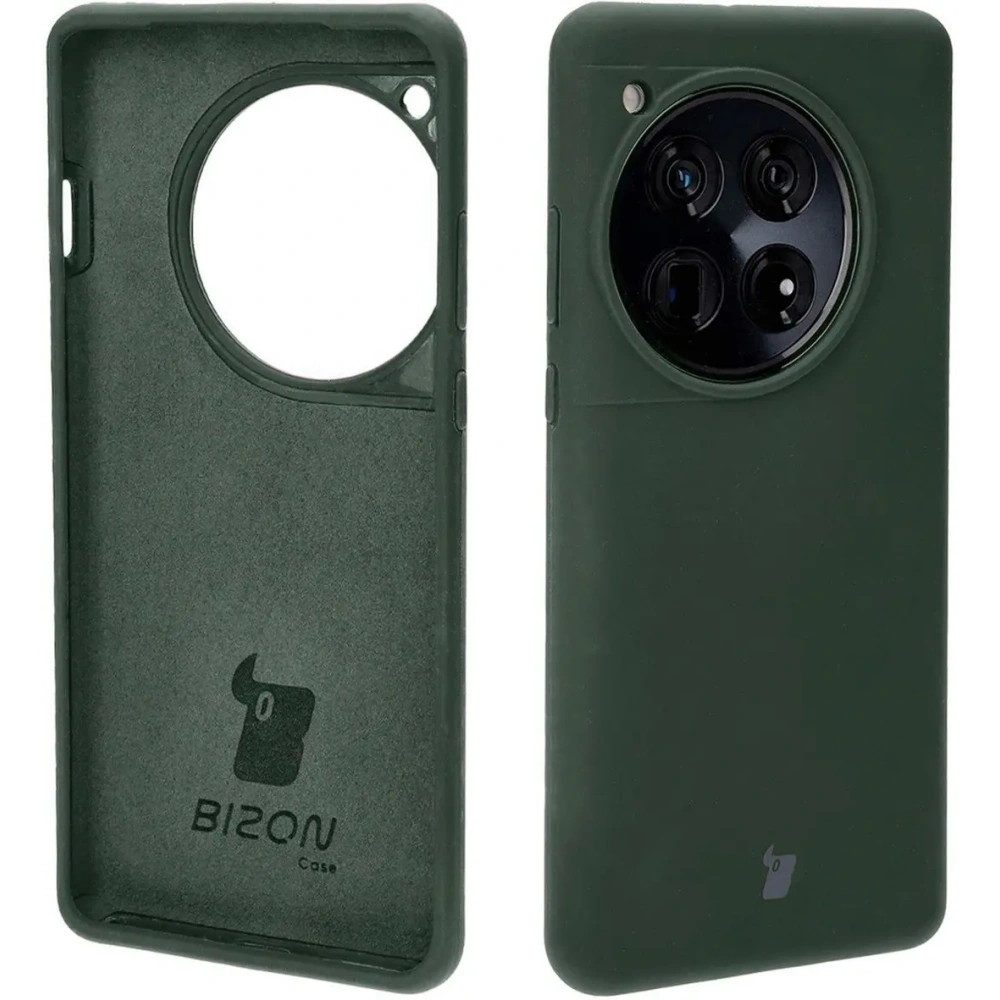 Silikonowe etui Bizon Soft Case do OnePlus 12 ciemnozielone