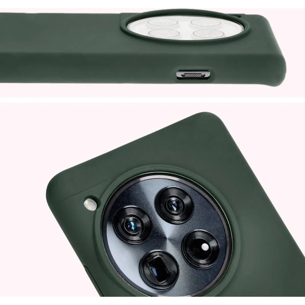 Silikonowe etui Bizon Soft Case do OnePlus 12 ciemnozielone