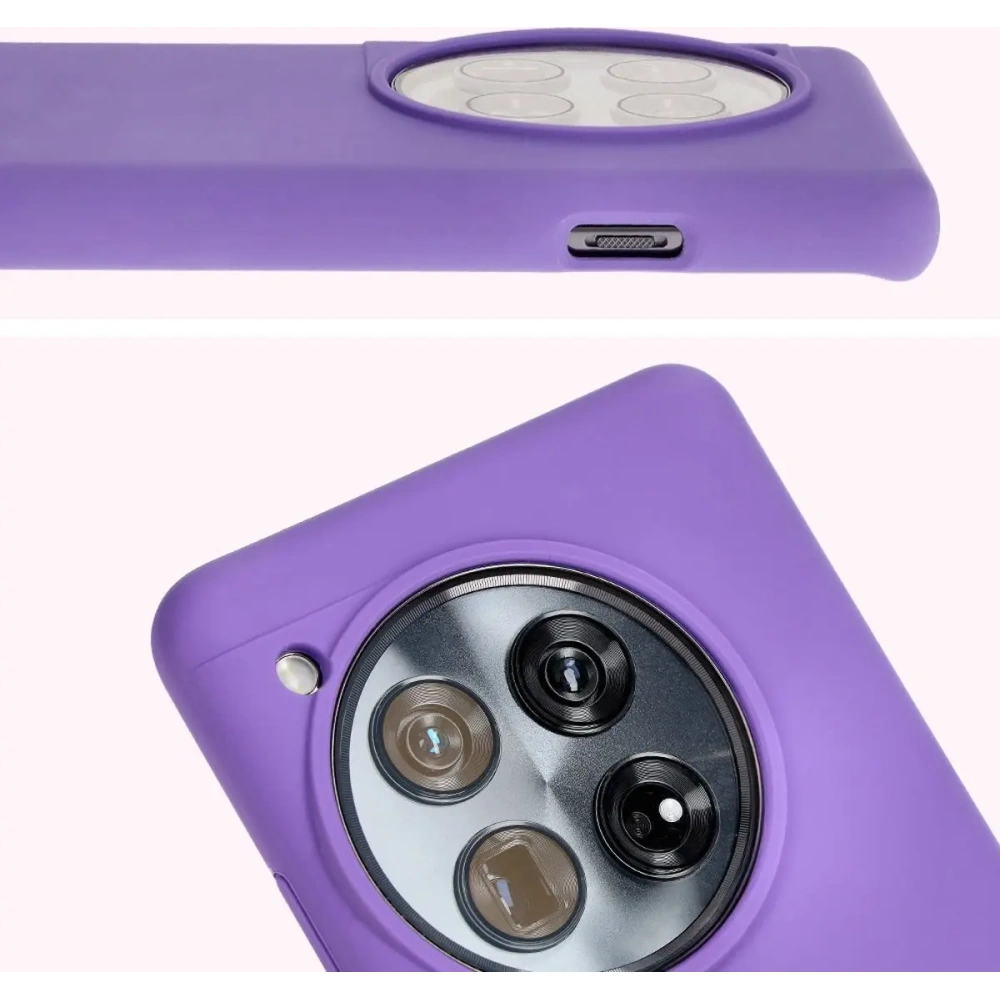 Silikonowe etui Bizon Soft Case do OnePlus 12 fioletowe