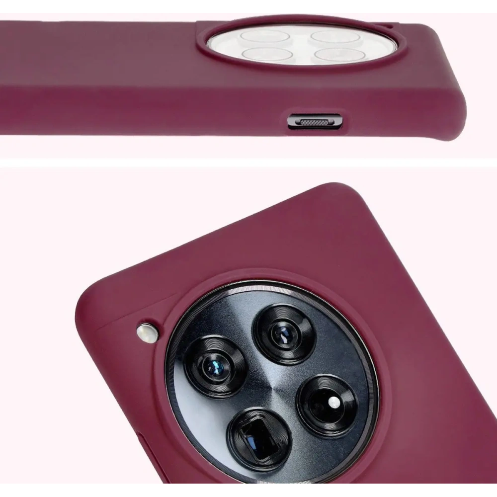 Silikonowe etui Bizon Soft Case do OnePlus 12 ciemnofioletowe