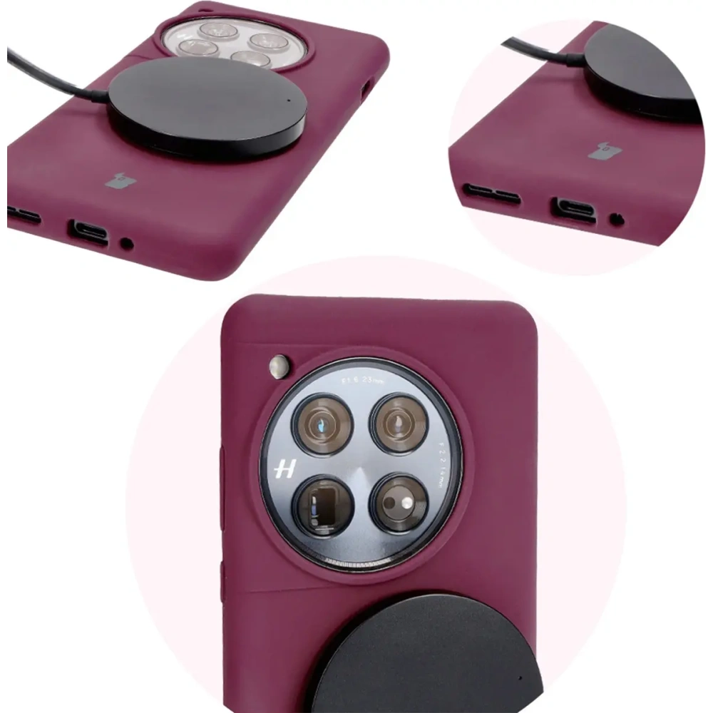 Silikonowe etui Bizon Soft Case do OnePlus 12 ciemnofioletowe