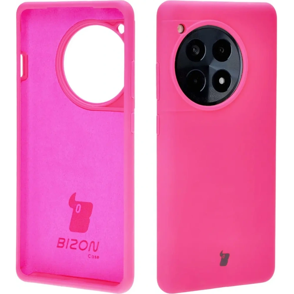 Silikonowe etui Bizon Soft Case do OnePlus 12R neonowo-różowe