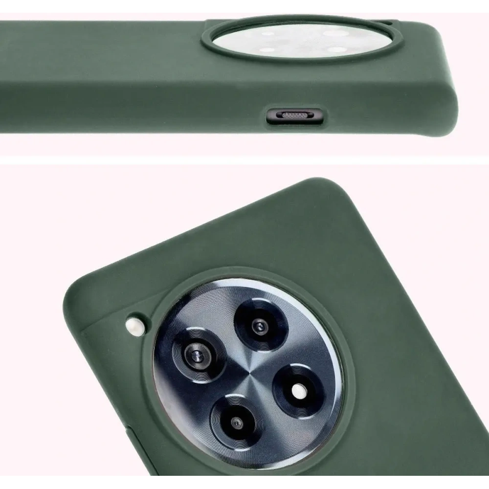 Silikonowe etui Bizon Soft Case do OnePlus 12R ciemnozielone