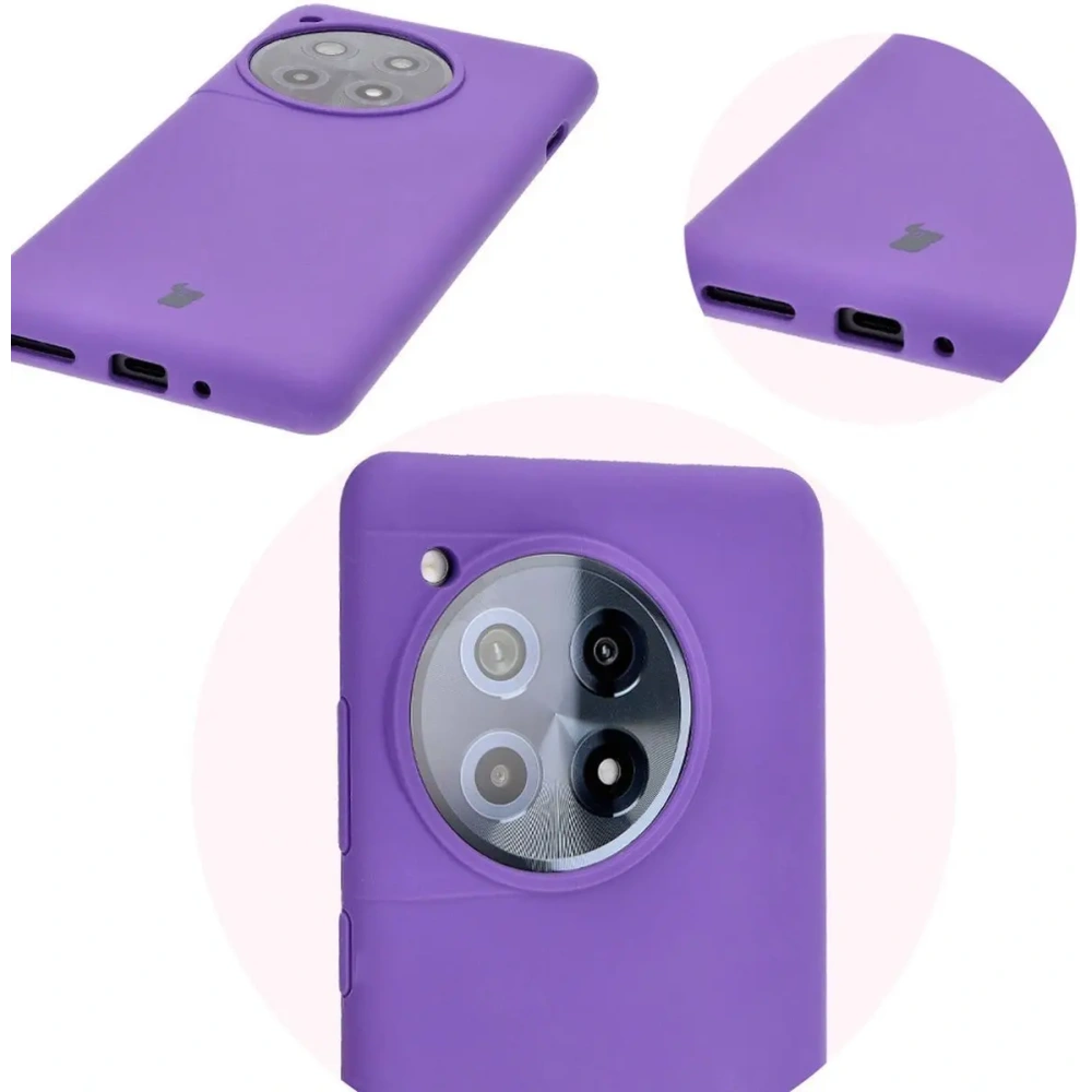 Silikonowe etui Bizon Soft Case do OnePlus 12R fioletowe