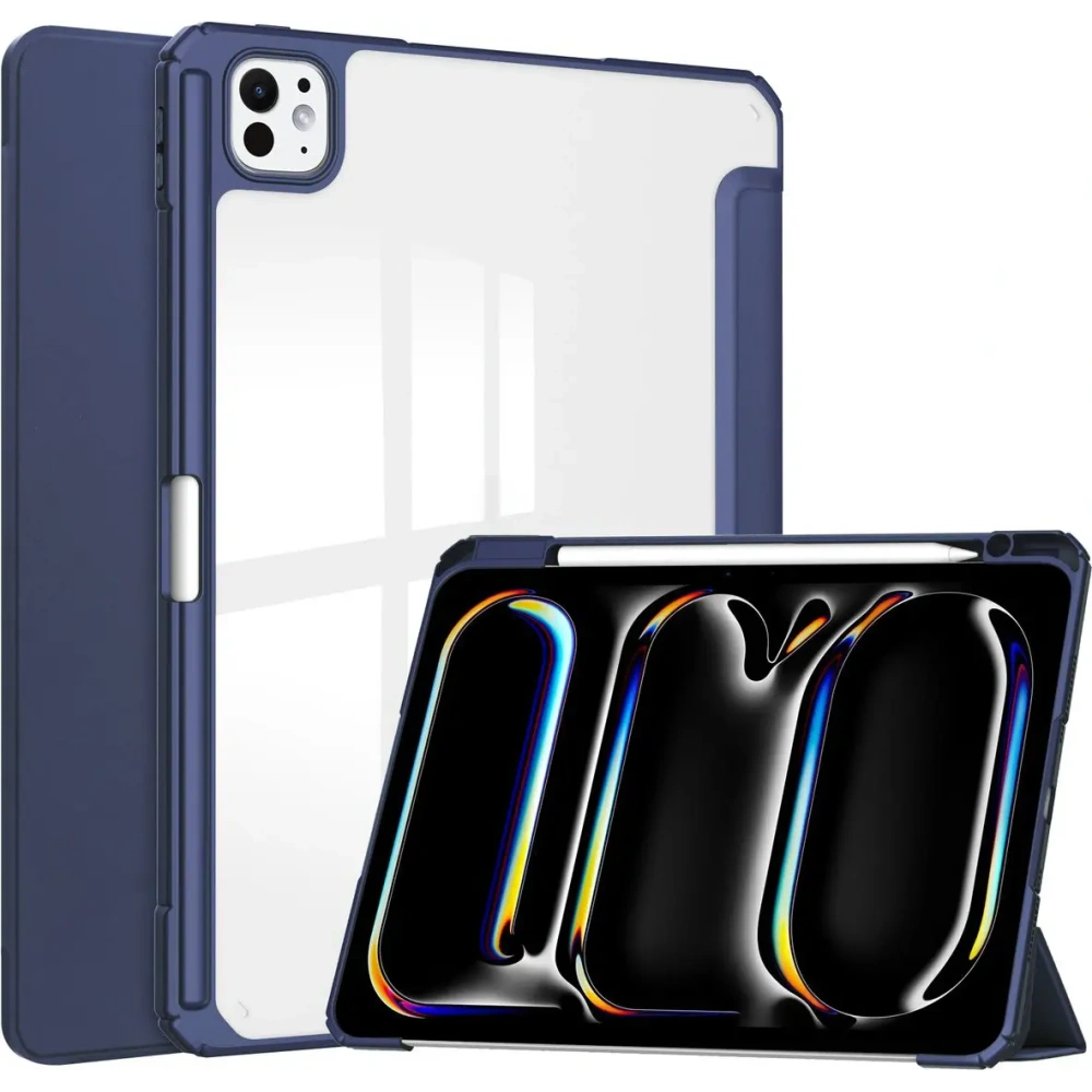 Etui Bizon Case Tab Clear Matt do iPad Pro 13" 7 gen. 2024 granatowe