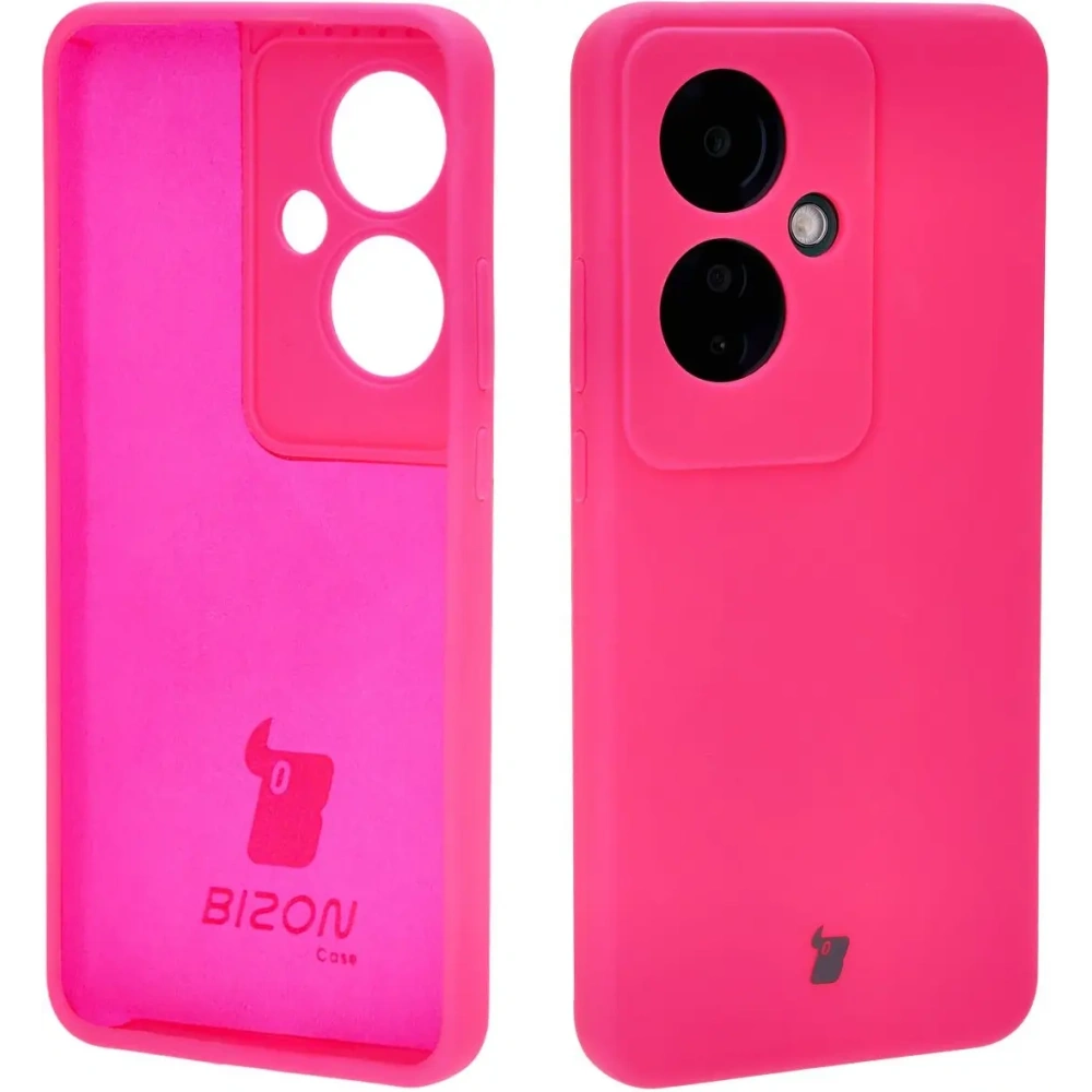 Silikonowe etui Bizon Soft Case do Oppo Reno11 F 5G neonowo-różowe