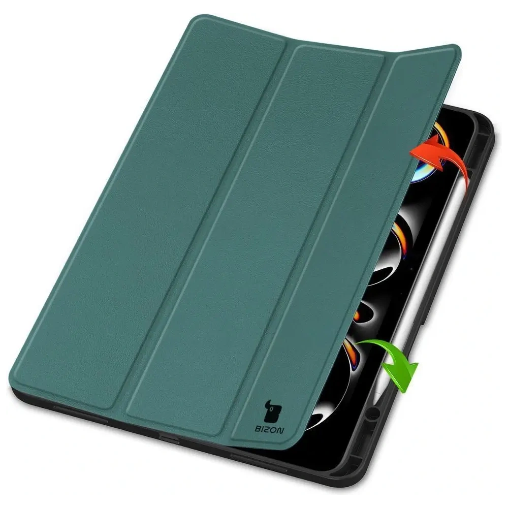 Etui Bizon Case Tab Lizard do iPad Pro 13" 7 gen. 2024 ciemnozielone