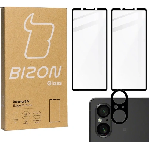 Kup 2x Szkło na ekran + szkło na aparat BIZON Edge do Sony Xperia 5 V - BIZ5368 - {ean13} - Sklep Home Screen