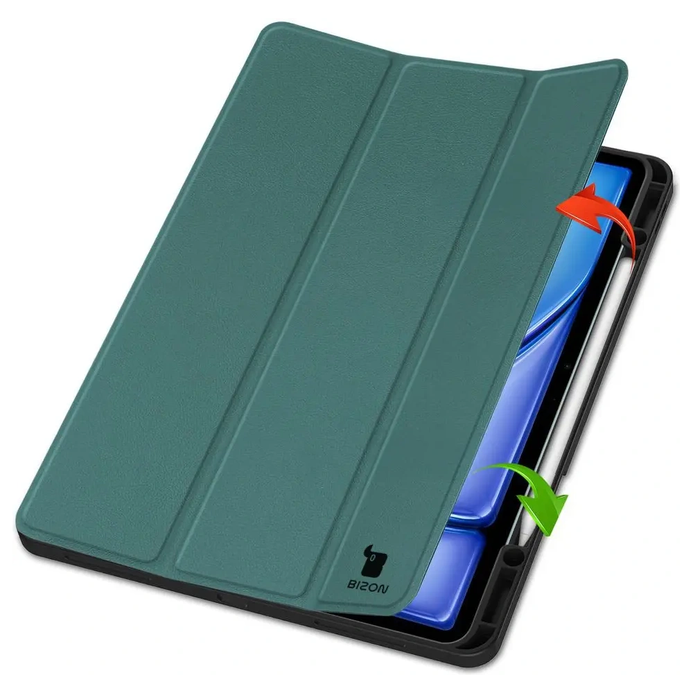 Etui Bizon Case Tab Lizard do iPad Air 13" 2024 ciemnozielone