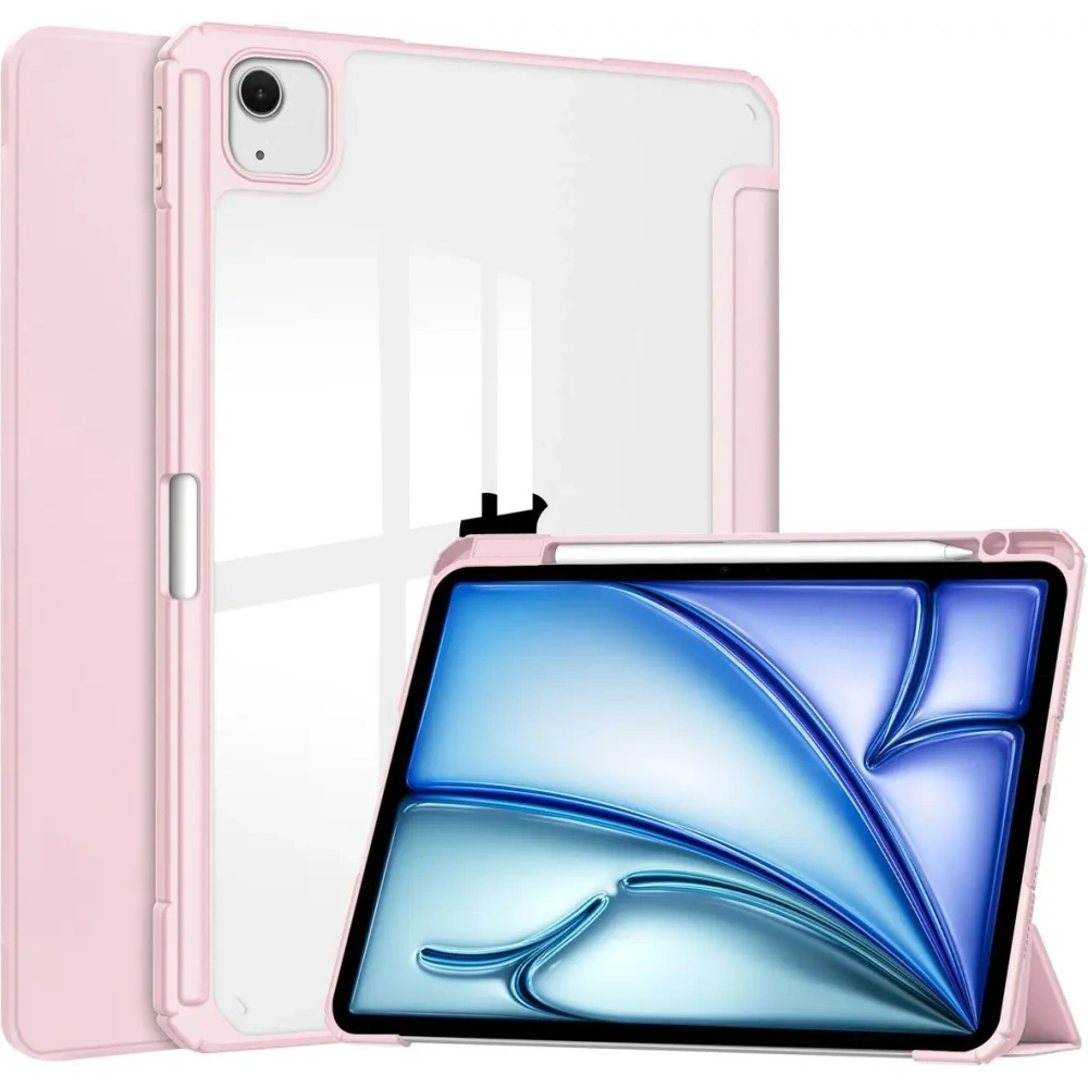 Etui Bizon Case Tab Clear Matt do iPad Air 13" 2024 różowe