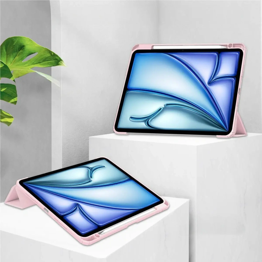 Etui Bizon Case Tab Clear Matt do iPad Air 13" 2024 różowe