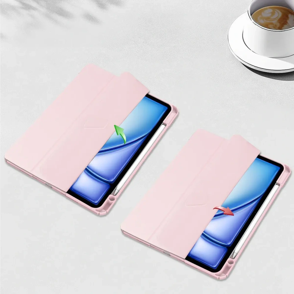 Etui Bizon Case Tab Clear Matt do iPad Air 13" 2024 różowe