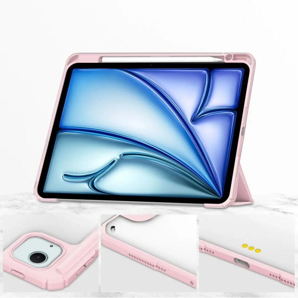 Etui Bizon Case Tab Clear Matt do iPad Air 13" 2024 różowe
