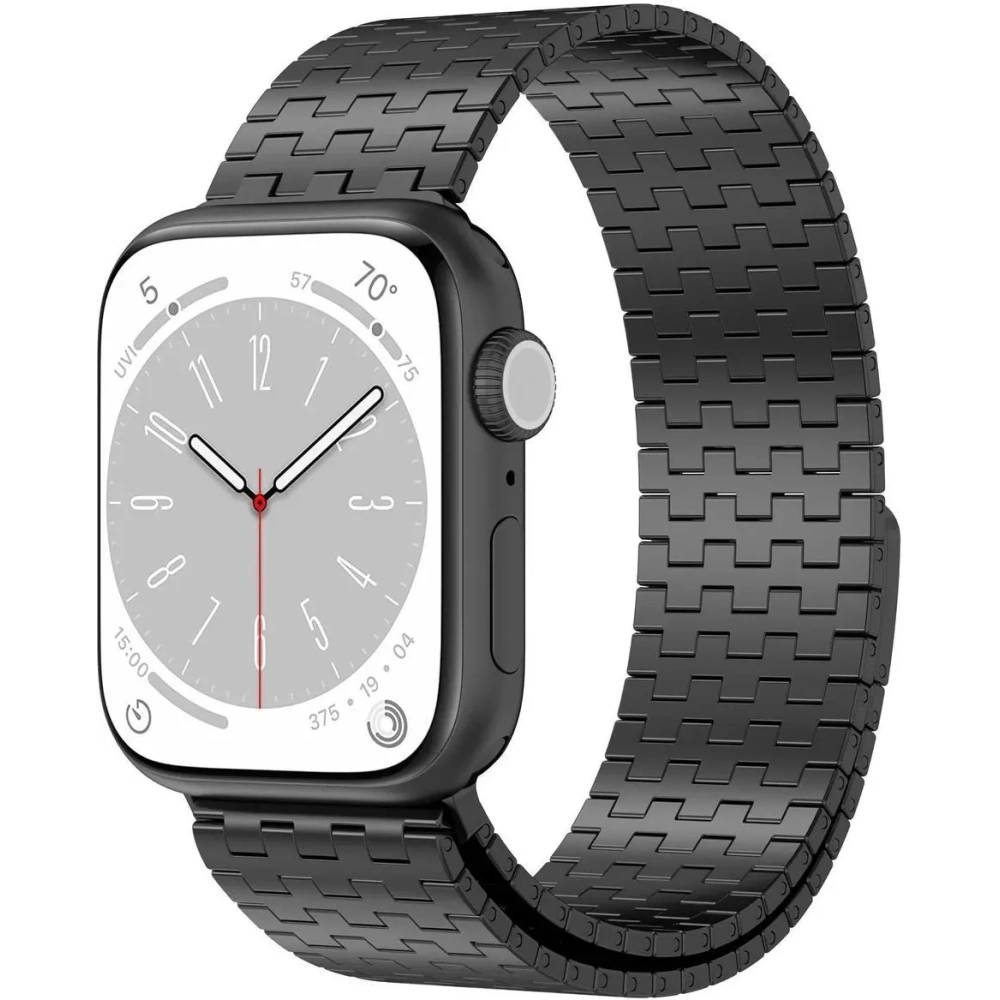 Pasek ze stali nierdzewnej Bizon Strap Watch Titanium do Apple Watch 38/40/41/42 mm czarny