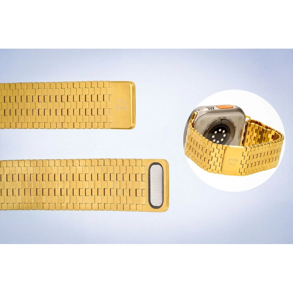 Pasek ze stali nierdzewnej Bizon Strap Watch Titanium do Apple Watch 38/40/41/42 mm złoty