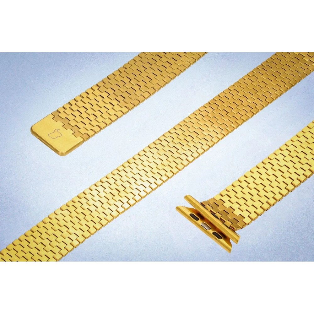 Pasek ze stali nierdzewnej Bizon Strap Watch Titanium do Apple Watch 38/40/41/42 mm złoty