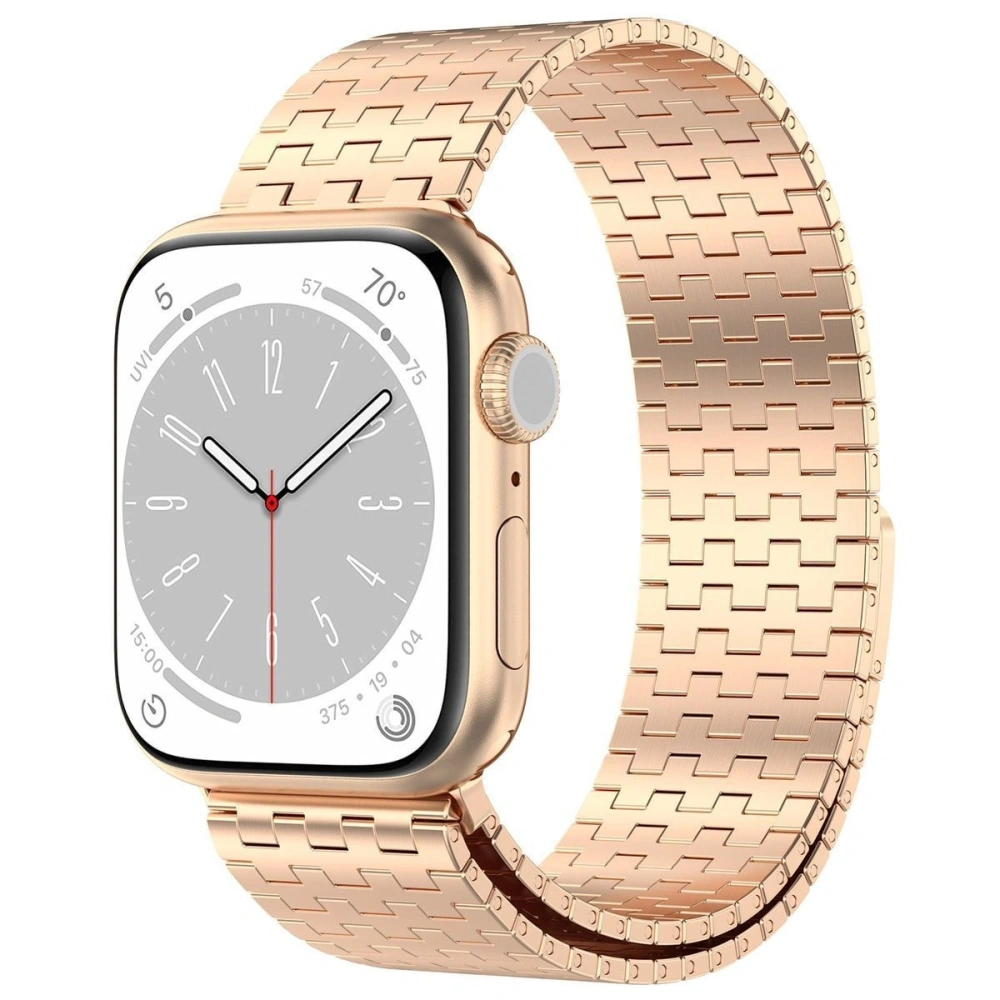 Pasek ze stali nierdzewnej Bizon Strap Watch Titanium do Apple Watch 38/40/41/42 mm różowozłoty