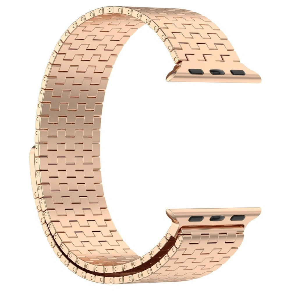 Pasek ze stali nierdzewnej Bizon Strap Watch Titanium do Apple Watch 38/40/41/42 mm różowozłoty