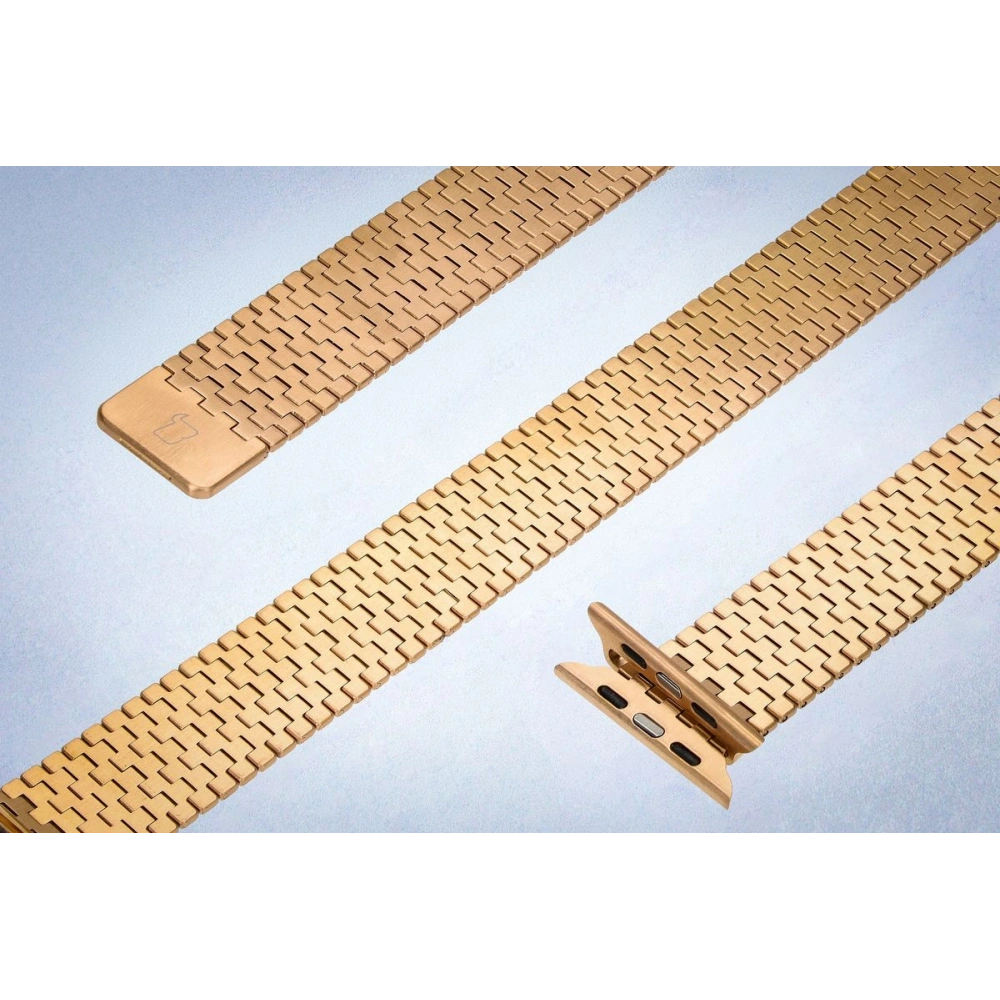 Pasek ze stali nierdzewnej Bizon Strap Watch Titanium do Apple Watch 38/40/41/42 mm różowozłoty