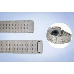 Kup Pasek ze stali nierdzewnej Bizon Strap Watch Titanium do Apple Watch 38/40/41/42 mm srebrny - BIZ5807 - {ean13} - Sklep Home Screen
