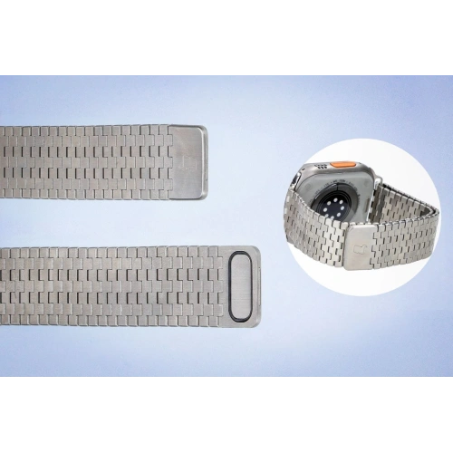 Kup Pásek z nerezové oceli Bizon Strap Watch Titanium do Apple Watch 38/40/41/42 mm stříbrný - BIZ5807 - {ean13} - Sklep Home Screen