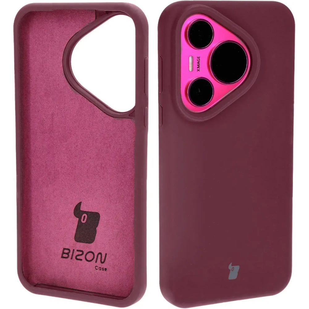 Silikonowe etui Bizon Soft Case do Huawei Pura 70 ciemnofioletowe