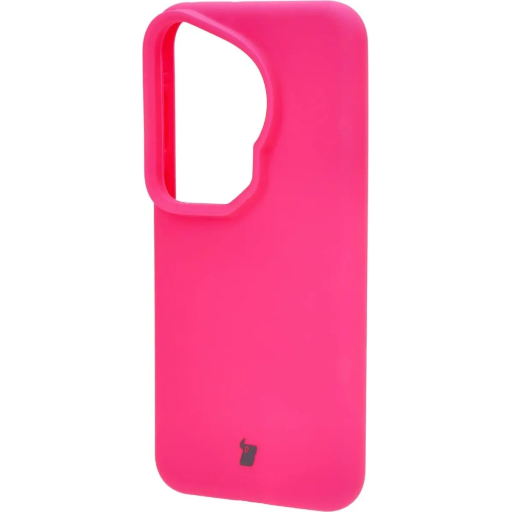 Silikonowe etui Bizon Soft Case do Huawei Pura 70 neonowo-różowe