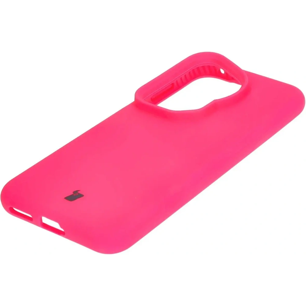 Silikonowe etui Bizon Soft Case do Huawei Pura 70 neonowo-różowe