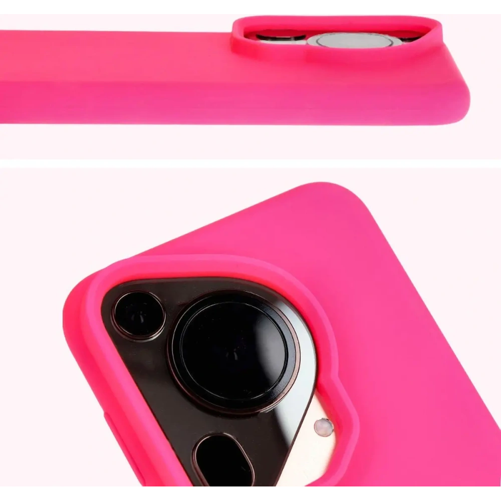 Silikonowe etui Bizon Soft Case do Huawei Pura 70 neonowo-różowe