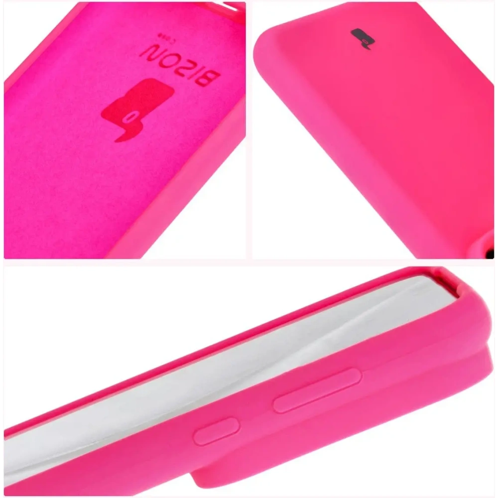Silikonowe etui Bizon Soft Case do Huawei Pura 70 neonowo-różowe