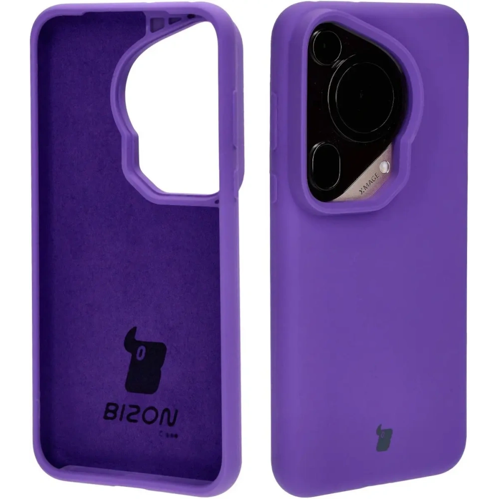 Silikonowe etui Bizon Soft Case do Huawei Pura 70 fioletowe