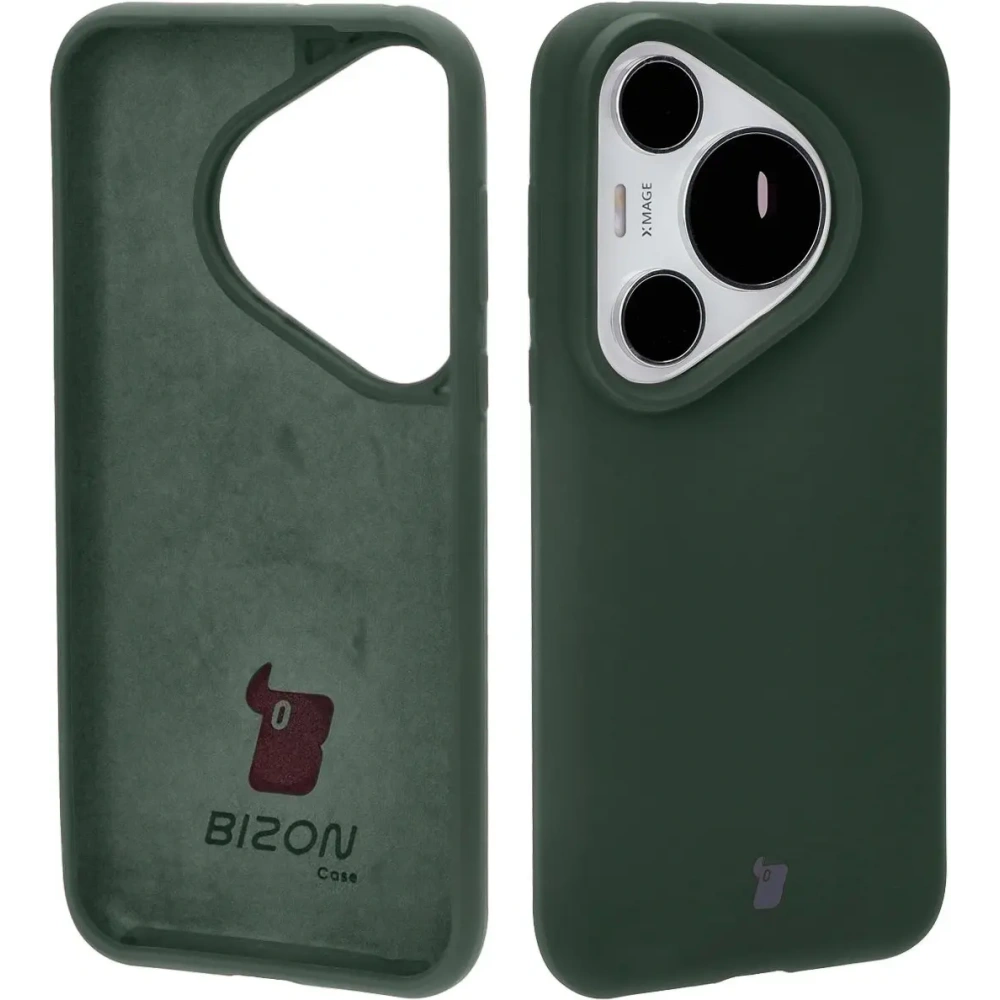 Silikonowe etui Bizon Soft Case do Huawei Pura 70 Pro / Pro+ ciemnozielone