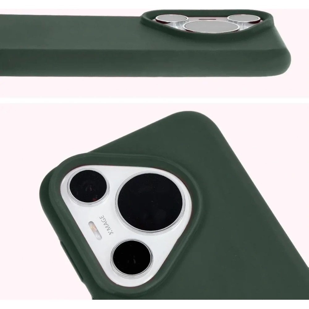 Silikonowe etui Bizon Soft Case do Huawei Pura 70 Pro / Pro+ ciemnozielone