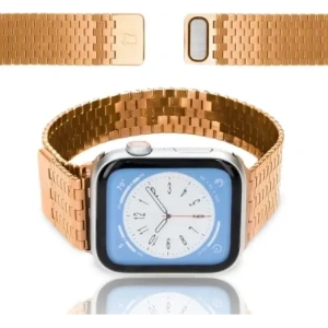 Kup Pásek z nerezové oceli Bizon Strap Watch Titanium pro Apple Watch 44/45/46/49 mm růžově zlatý - BIZ5824 - {ean13} - Sklep Home Screen