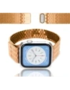 Pásek z nerezové oceli Bizon Strap Watch Titanium pro Apple Watch 44/45/46/49 mm růžově zlatý