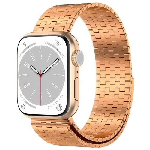 Kup Pásek z nerezové oceli Bizon Strap Watch Titanium pro Apple Watch 44/45/46/49 mm růžově zlatý - BIZ5824 - {ean13} - Sklep Home Screen