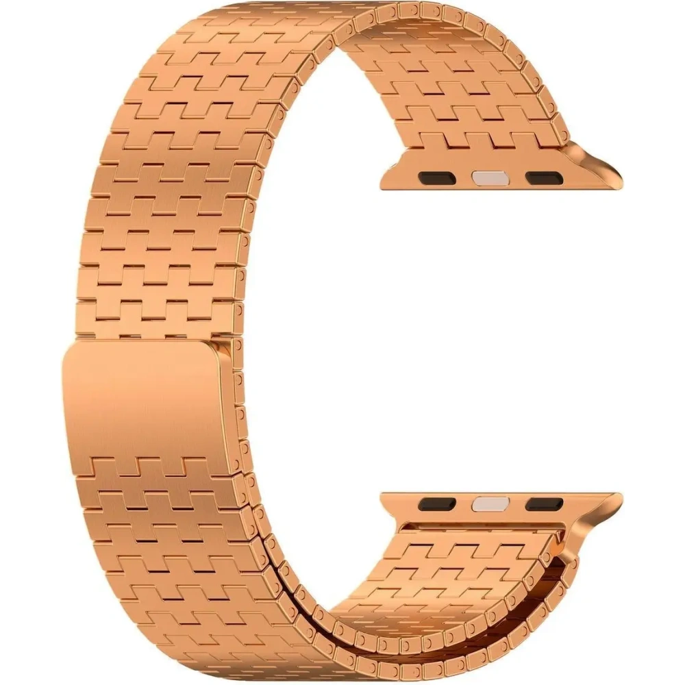 Pasek ze stali nierdzewnej Bizon Strap Watch Titanium do Apple Watch 44/45/46/49 mm różowozłoty