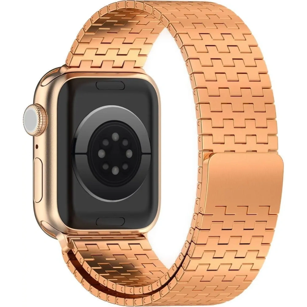 Pasek ze stali nierdzewnej Bizon Strap Watch Titanium do Apple Watch 44/45/46/49 mm różowozłoty