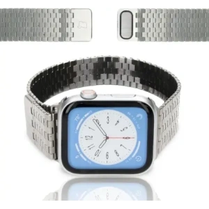 Kup Pásek z nerezové oceli Bizon Strap Watch Titanium do Apple Watch 44/45/46/49 mm stříbrný - BIZ5441 - {ean13} - Sklep Home Screen