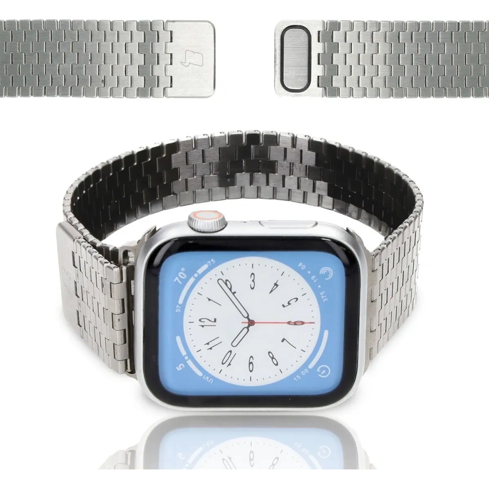 Pasek ze stali nierdzewnej Bizon Strap Watch Titanium do Apple Watch 44/45/46/49 mm srebrny