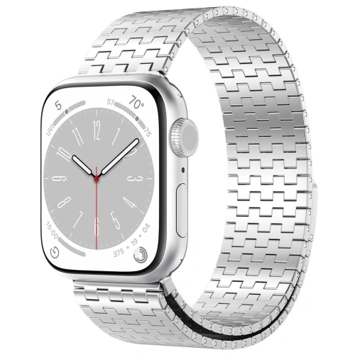 Kup Pasek ze stali nierdzewnej Bizon Strap Watch Titanium do Apple Watch 44/45/46/49 mm srebrny - BIZ5441 - {ean13} - Sklep Home Screen