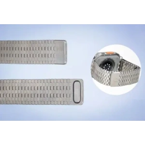 Kup Pásek z nerezové oceli Bizon Strap Watch Titanium do Apple Watch 44/45/46/49 mm stříbrný - BIZ5441 - {ean13} - Sklep Home Screen