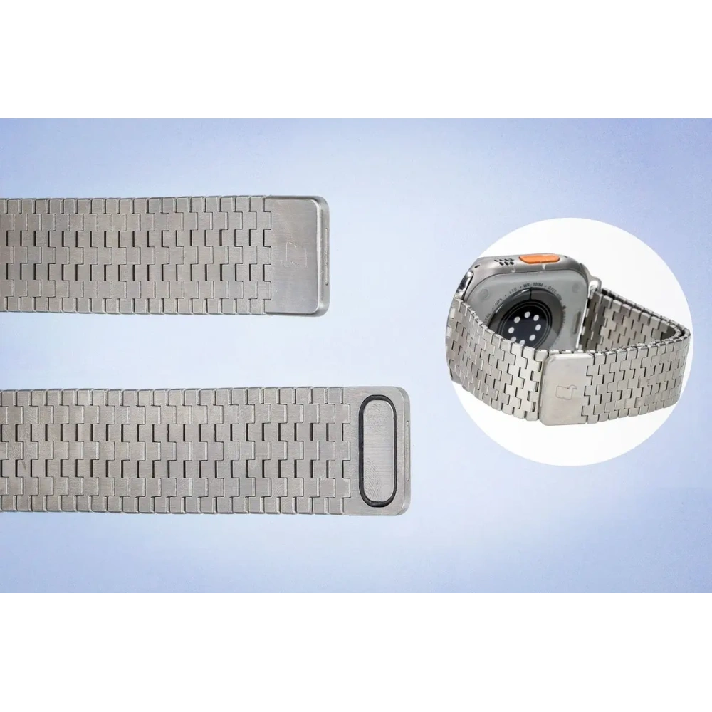 Pasek ze stali nierdzewnej Bizon Strap Watch Titanium do Apple Watch 44/45/46/49 mm srebrny