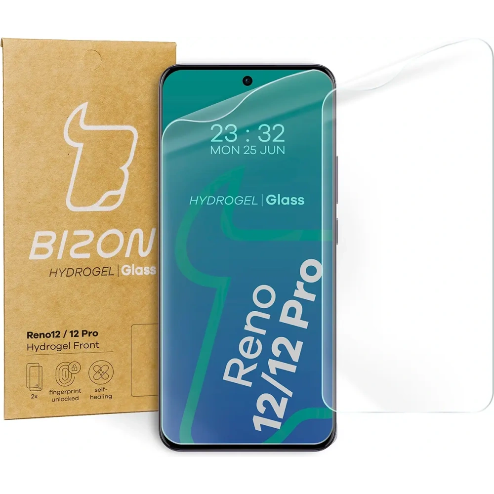 Folia hydrożelowa na ekran Bizon Glass Hydrogel Front do Oppo Reno12 / Reno12 Pro [2 PACK]