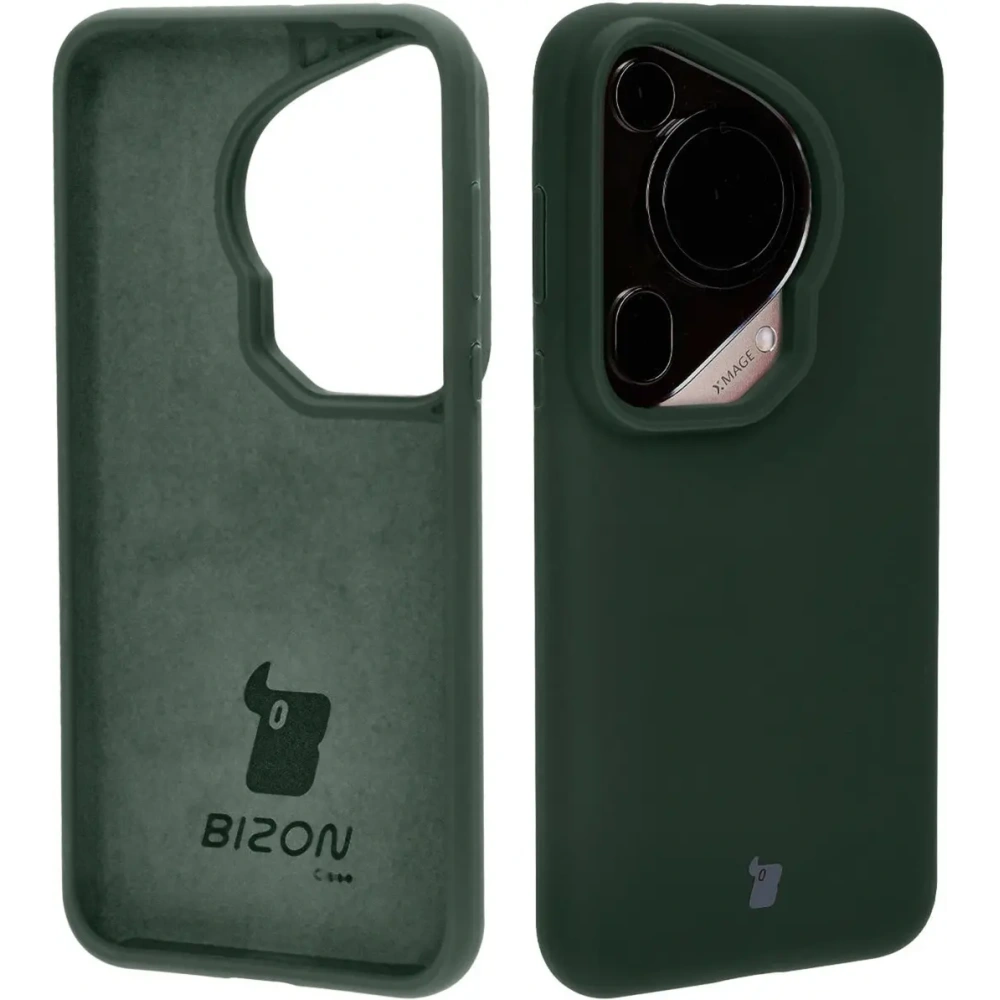 Silikonowe etui Bizon Soft Case do Huawei Pura 70 Ultra ciemnozielone